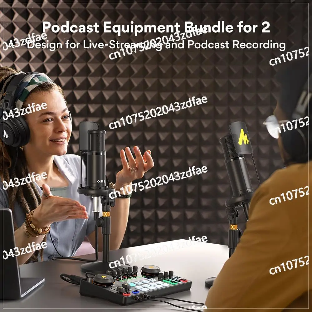 MAONO-MaonoCaster-Podcast Equipment Bundle for 2-includes All-in-one Audio Interface with Premium Mic Preamp,