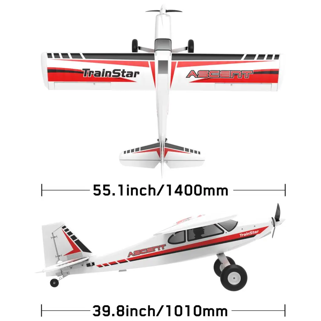 Volantex 747-8 RC Airplane Trainer TrainStar Ascent Electric RC Aircraft with Plastic Unibody Fuselage PNP Without Radio Battery