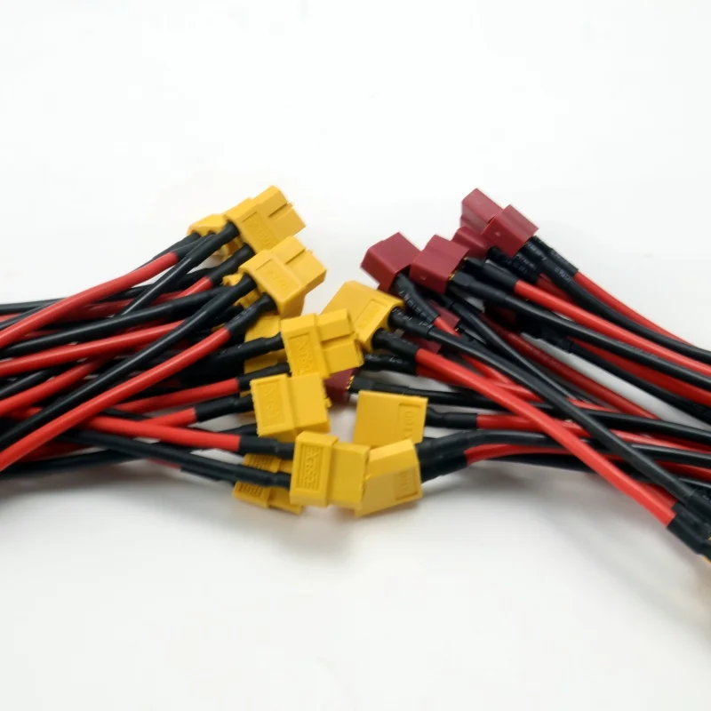 1/2/5 قطعة 14AWG 10 سنتيمتر T-موصل عمداء نمط إلى XT60 موصل قابس محول كابل شحن لشواحن نمط ISDT