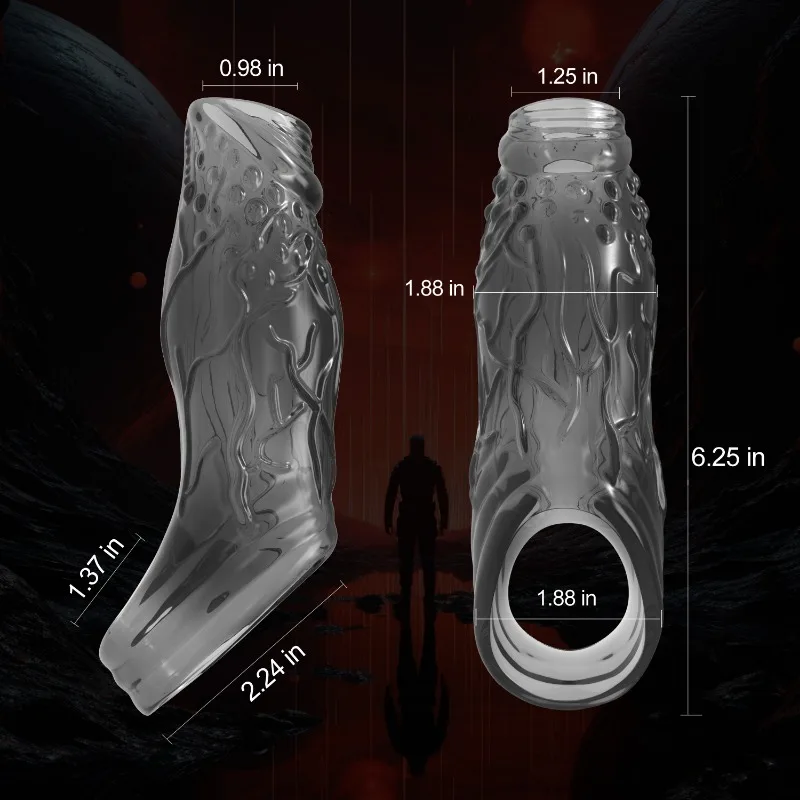 واقعية القضيب توسيع كم موسع تمديد مثلي الجنس خاتم الديك الواقي الذكري تأخير القذف الجنس لعب الكبار للرجال #4