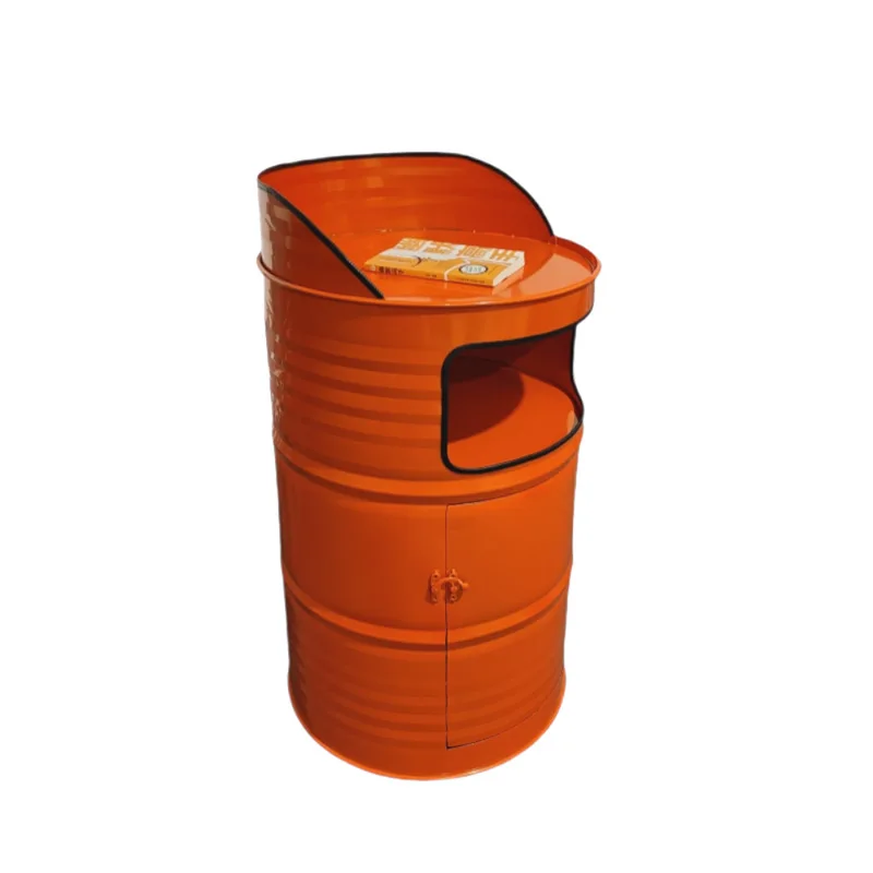 

Industrial wind oil drum container creative small consultant reception front desk checkout page lectern restaurant welcome desk