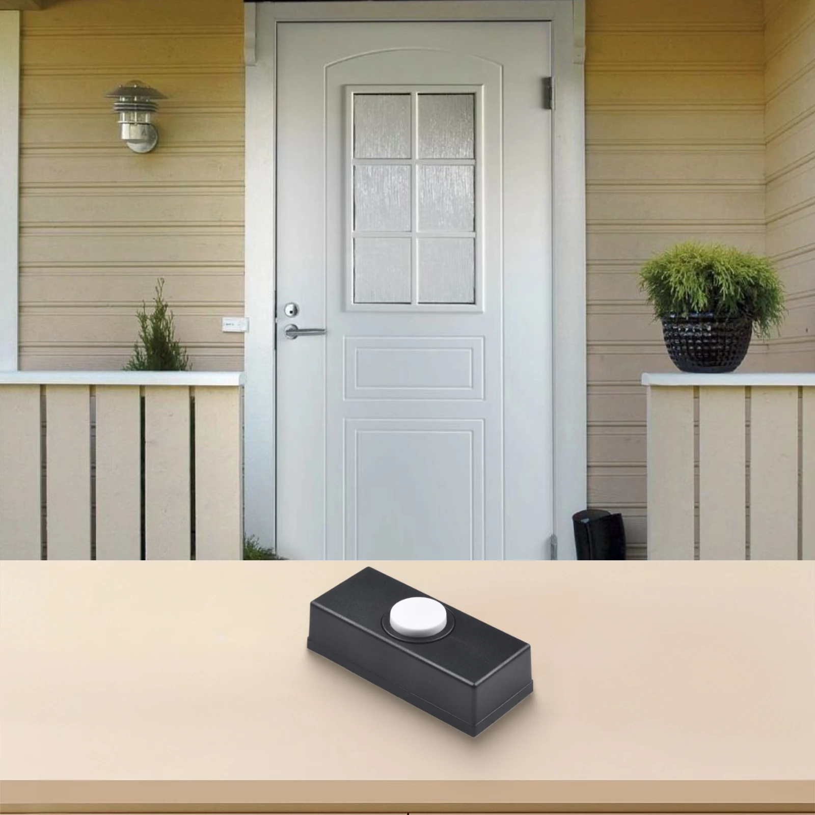 Reliable Performance Bell Push ABS Black Convenient Replacement Door Bell Chime Press Button Inserts Sturdy Construction