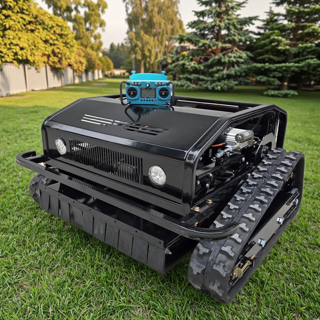 "High Horsepower All-Terrain Remote Control Lawn Mower: New Upgraded Model with Built-in Oil Pump & 60° Slope Support  Lawn  "