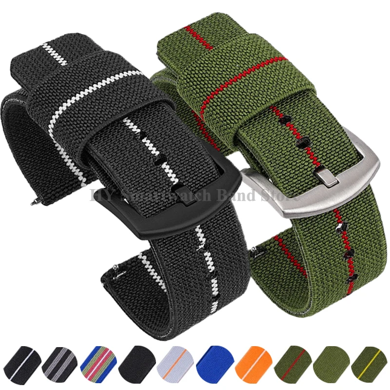 18mm 20mm 22mm 24mm Nylon Woven Watch Strap for Seiko for Omega Quick Release Wrist Band Military Sport Watch Band Replacement