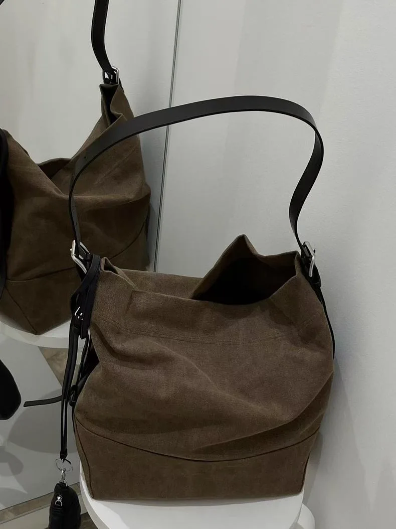 

New Faionable Canvas Tote Bag Casual mat Design Handbag oulder Bag Soft Structure Open Top Large Size Pure Color