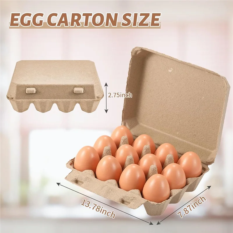 

A74U Blank Pulp Egg Cartons 30 Pack Vintage Style Paper 3X4 Holds For Twelve 12 Count Chicken Eggs