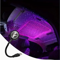 1pc Car USB Led Starry Sky Top Atmosphere Light Starry Sky Magic Colorful Lights Party Acoustic Control Lamp Gift Not Glaring CN