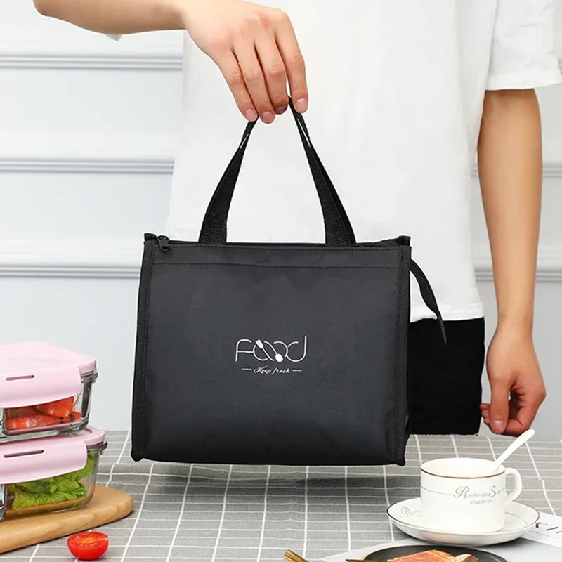 Tas hadiah kain Oxford tas kotak makan siang terisolasi tas makan siang kapasitas besar portabel terisolasi kotak makan siang piknik perjalanan kerja genggam