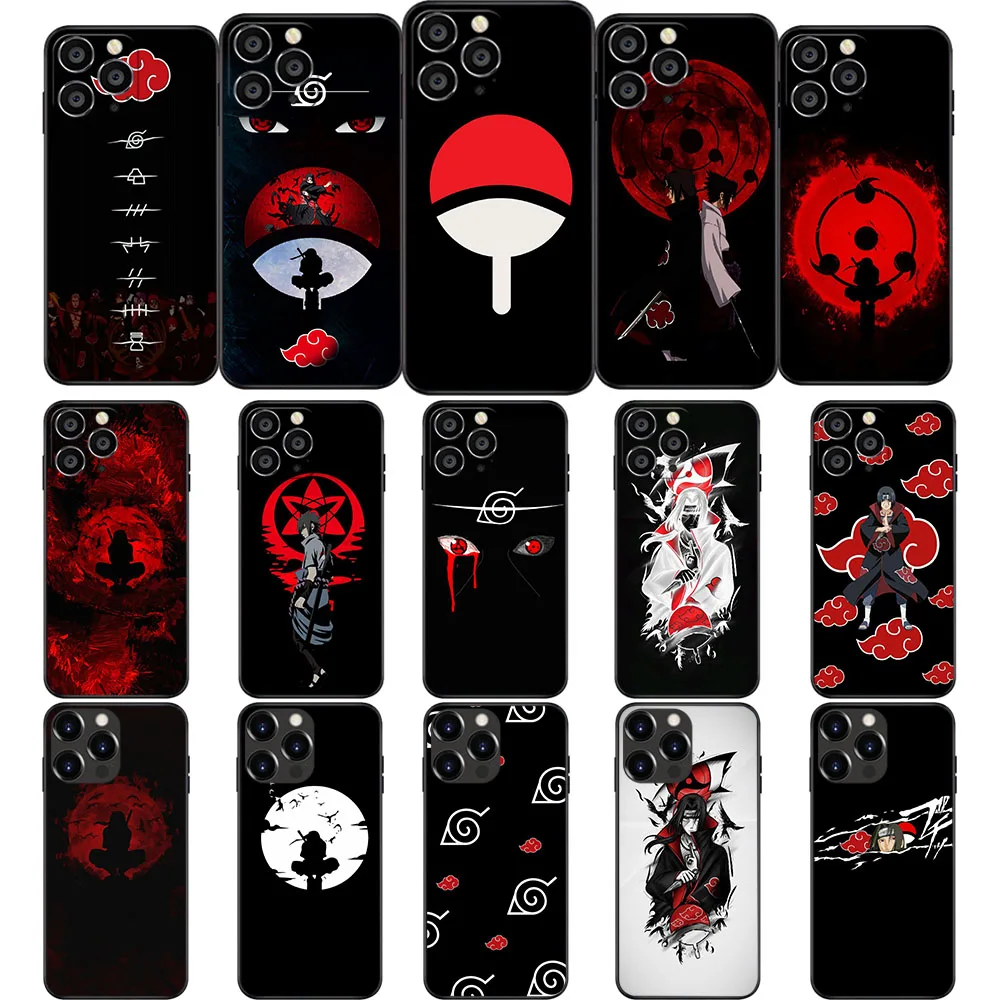 TO-1 Akatsukis U-Uchihas Black Phone Case For iPhone6 6S 7 8 11 12 SE X XS XR Plus Max Pro