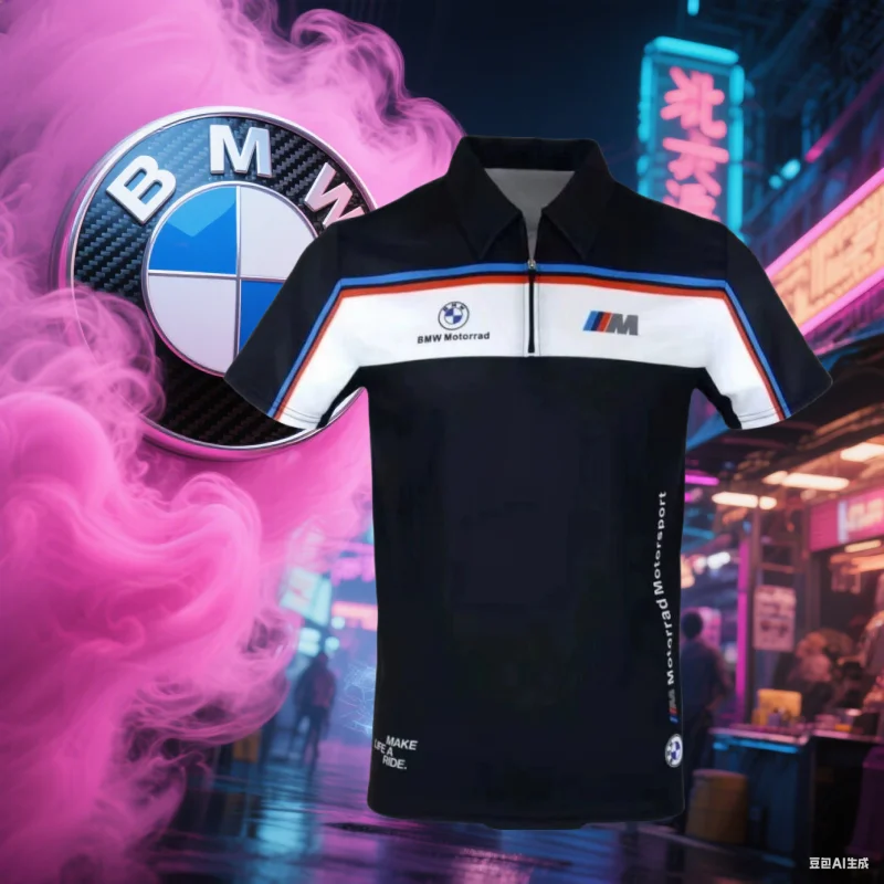 

Рубашка-поло BMW Летняя трикотажная рубашка-поло BMW с 3d принтом Мужская рубашка-поло с длинными рукавами Впитывающая пот дышащая быстросохнущая рубашка-поло для мотоцикла