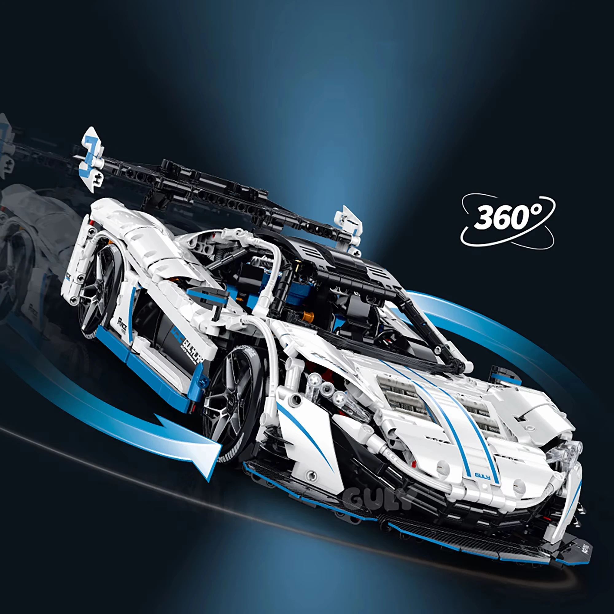 ตัวต่อรถดริฟท์ Creative GULY10652 MOC Tech, ชุดประกอบรถบังคับวิทยุ DIY ขนาด 1:10 จำนวน 2138 ชิ้น ของเล่นแบบประกอบเป็นของขวัญ