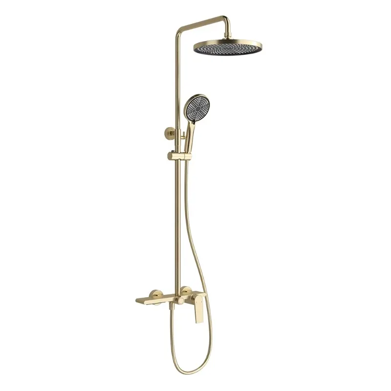 

Smart Thermostatic Shower System Brass Construction High Pressure Rainfall Jet Spray Wall Mounted Panel For Bathroom