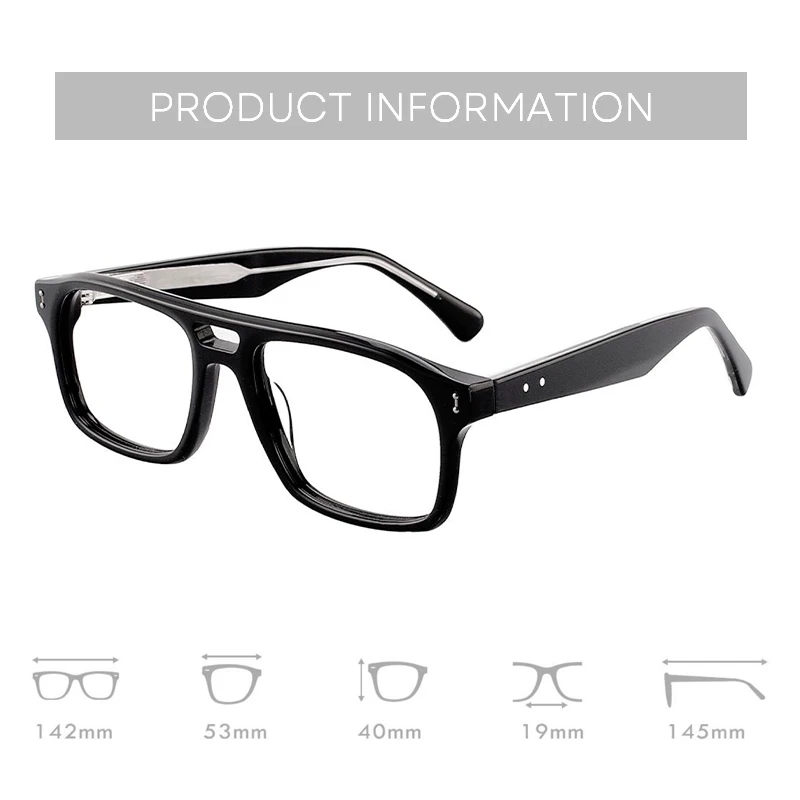 BLUEMOKY Handmade Acetate Pilot Prescription Glasses for Unisex Aviator Anti Blue Light Photochromic Optical Eyeglasses