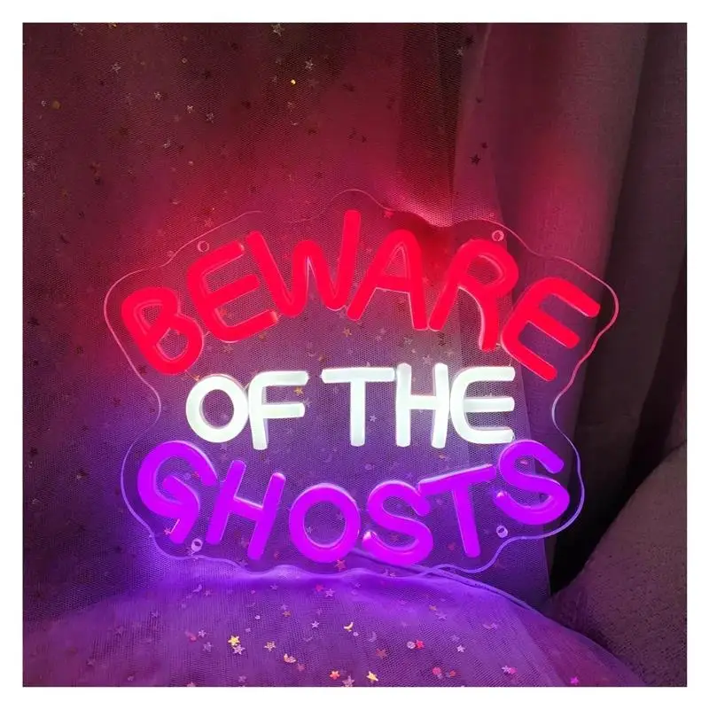 panneau-neon-«-beware-of-ghosts-»-alimente-par-usb-lumiere-a-intensite-variable-decoration-pour-fete-d'halloween-et-maison-hantee-22-cm-x-28-cm