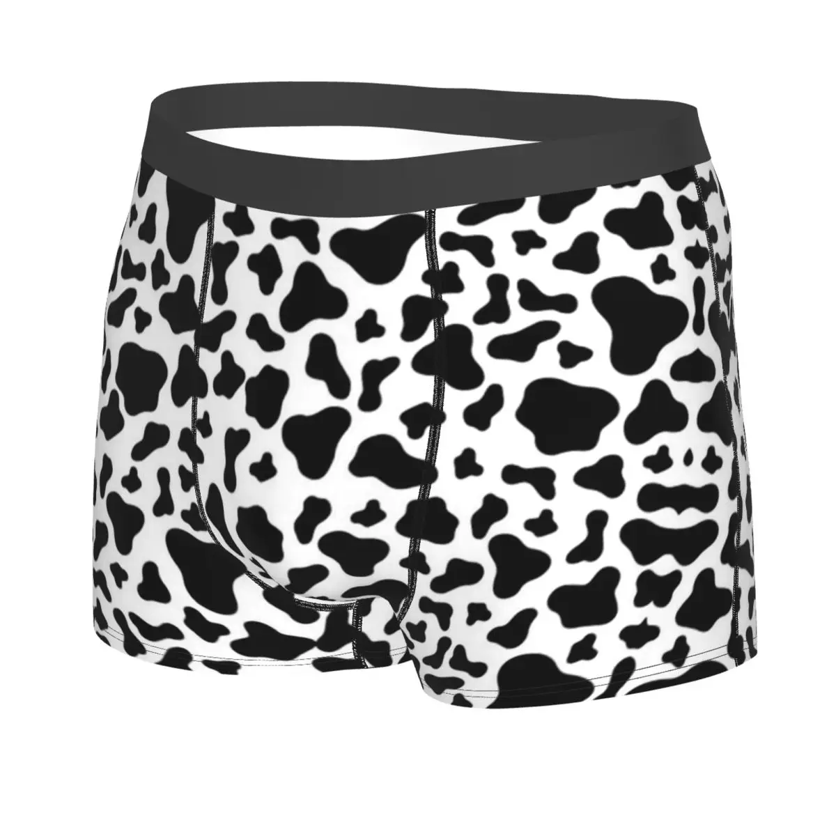 Custom Male Fashion Cow Print Men Underwear Anima Skin Texture Boxer Briefs Stretch Shorts Panties Underpants