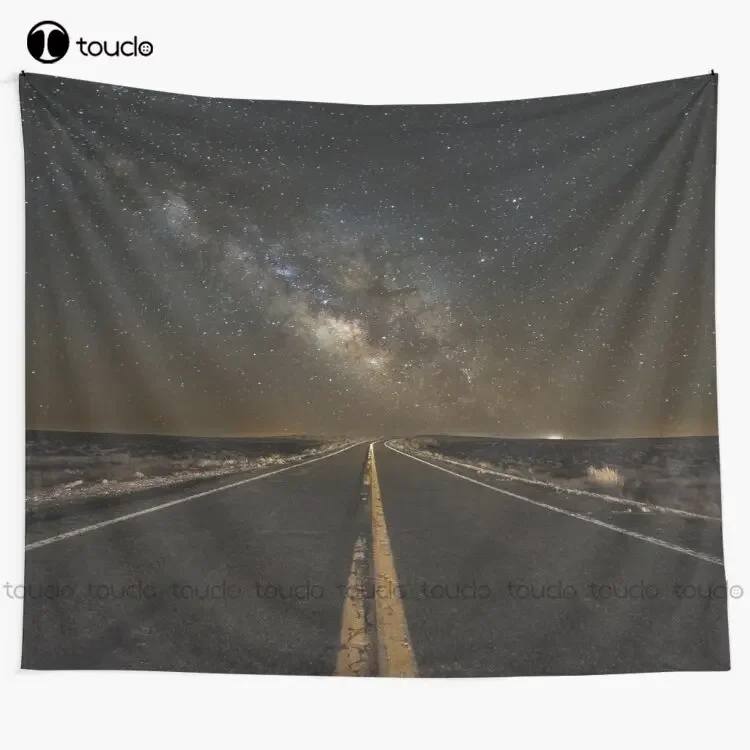 Go Beyond - Road Leads Into The Milky Way In Northern Arizona Tapestry Large Wall Hanging Tapestry Art Home Decoration