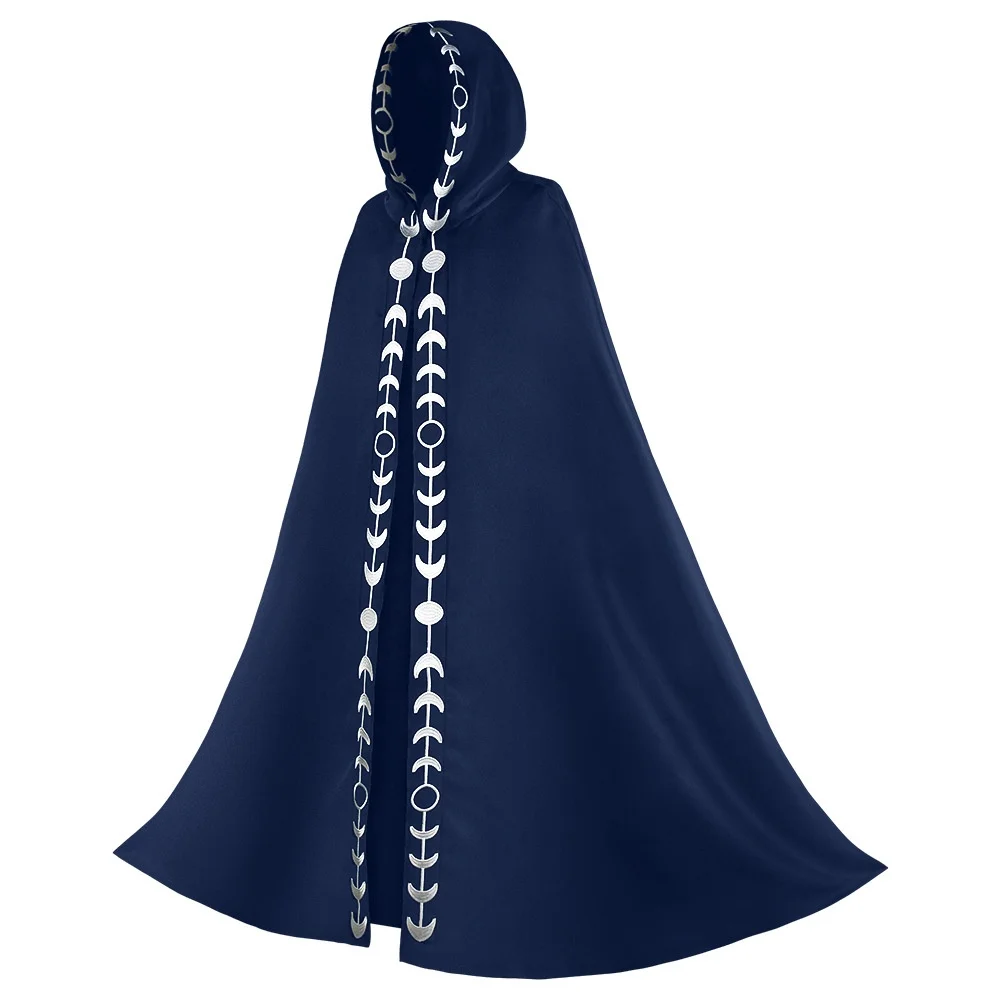 Halloween Cosplay Performance Costume Medieval Renaissance Hooded Embroidered Cape Five Colors Ethnic Stage Performance Dress