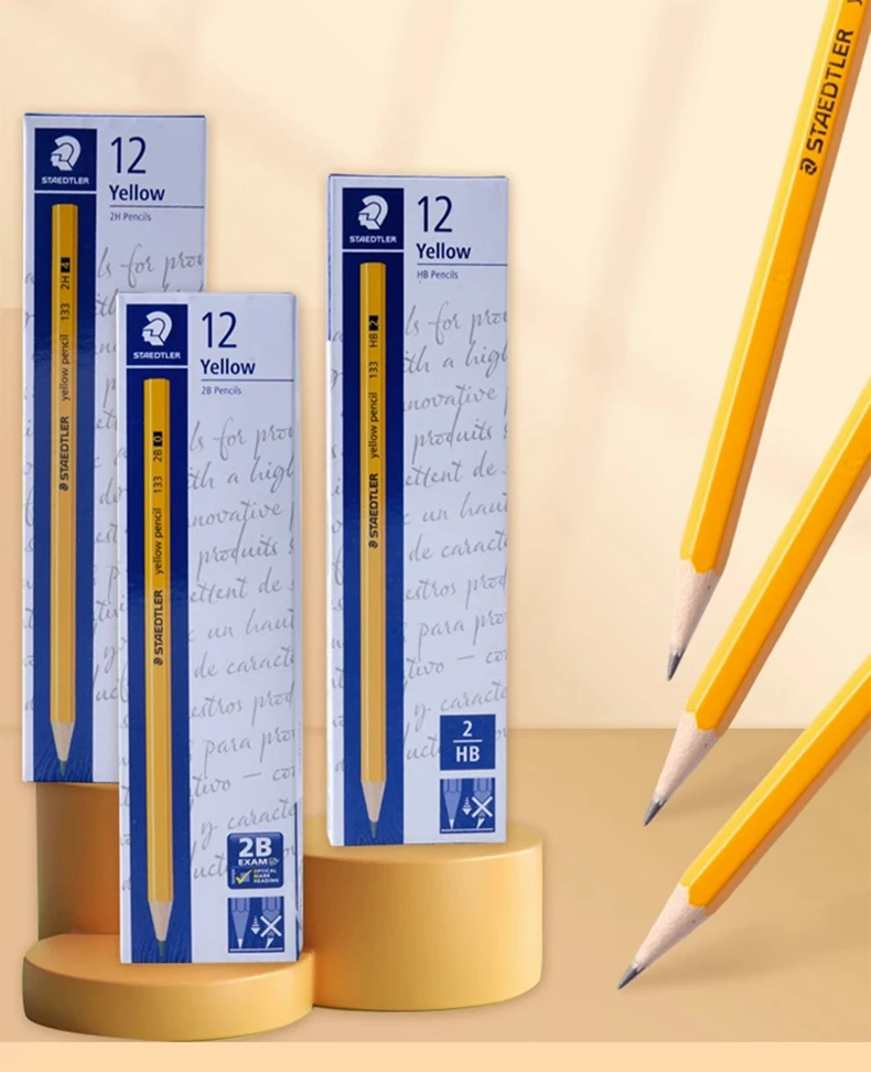 12-teiliges deutsches STAEDTLER Holzbleistift-Set 2B HB zum Schreiben, Malen, sechseckiger Stifthalter, Büro, Schulbedarf – Detail 1