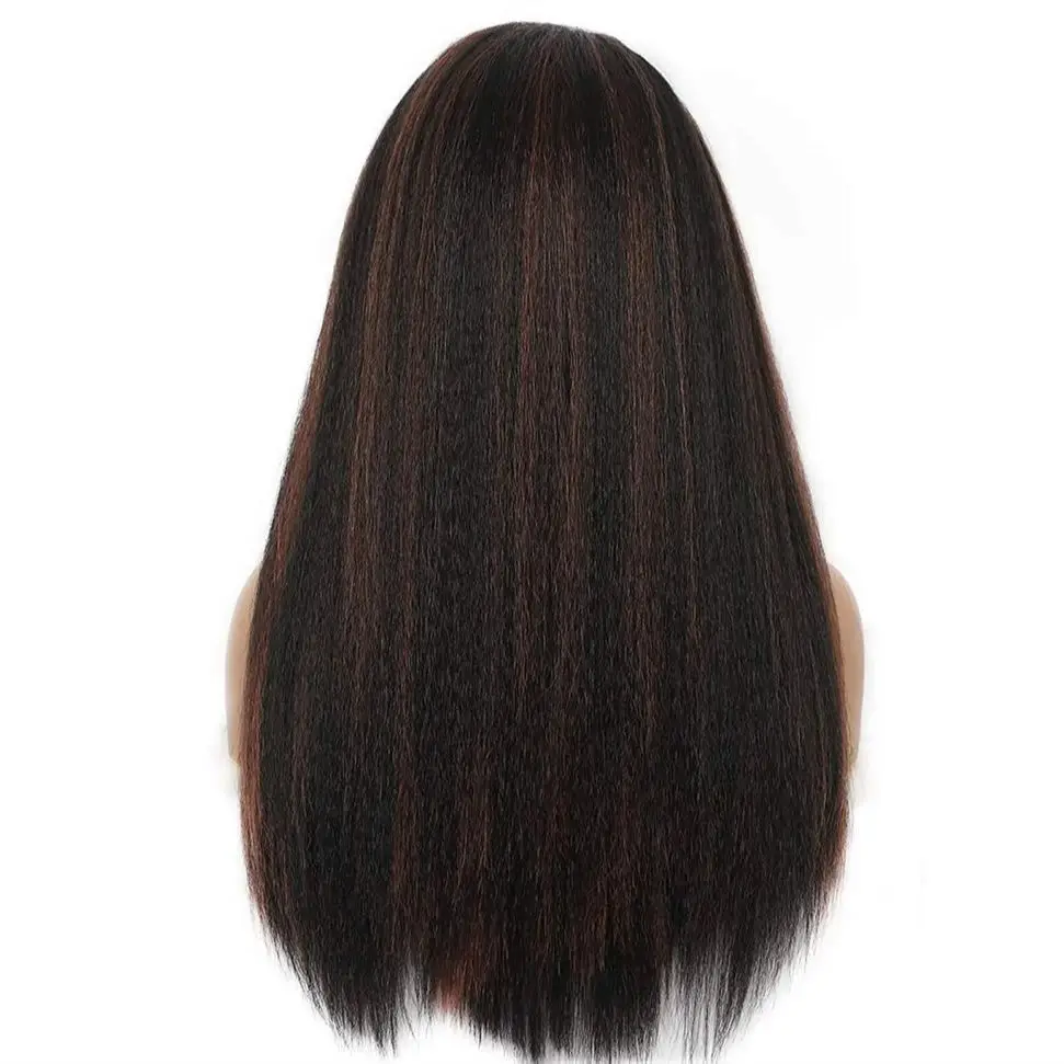 Yaki Straight Headband Wig Human Hair For Black Women Brazilian 180% Density Yaki Straight Headband Machine Made Natural Color