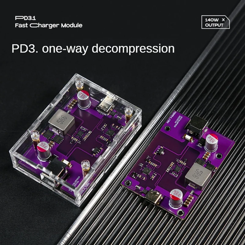 140W Fast Charging Module DC5.5X2.5Mm To PD3.1 Conversion Module Type-C Output IP2736 28-32V Input Step-Down Module
