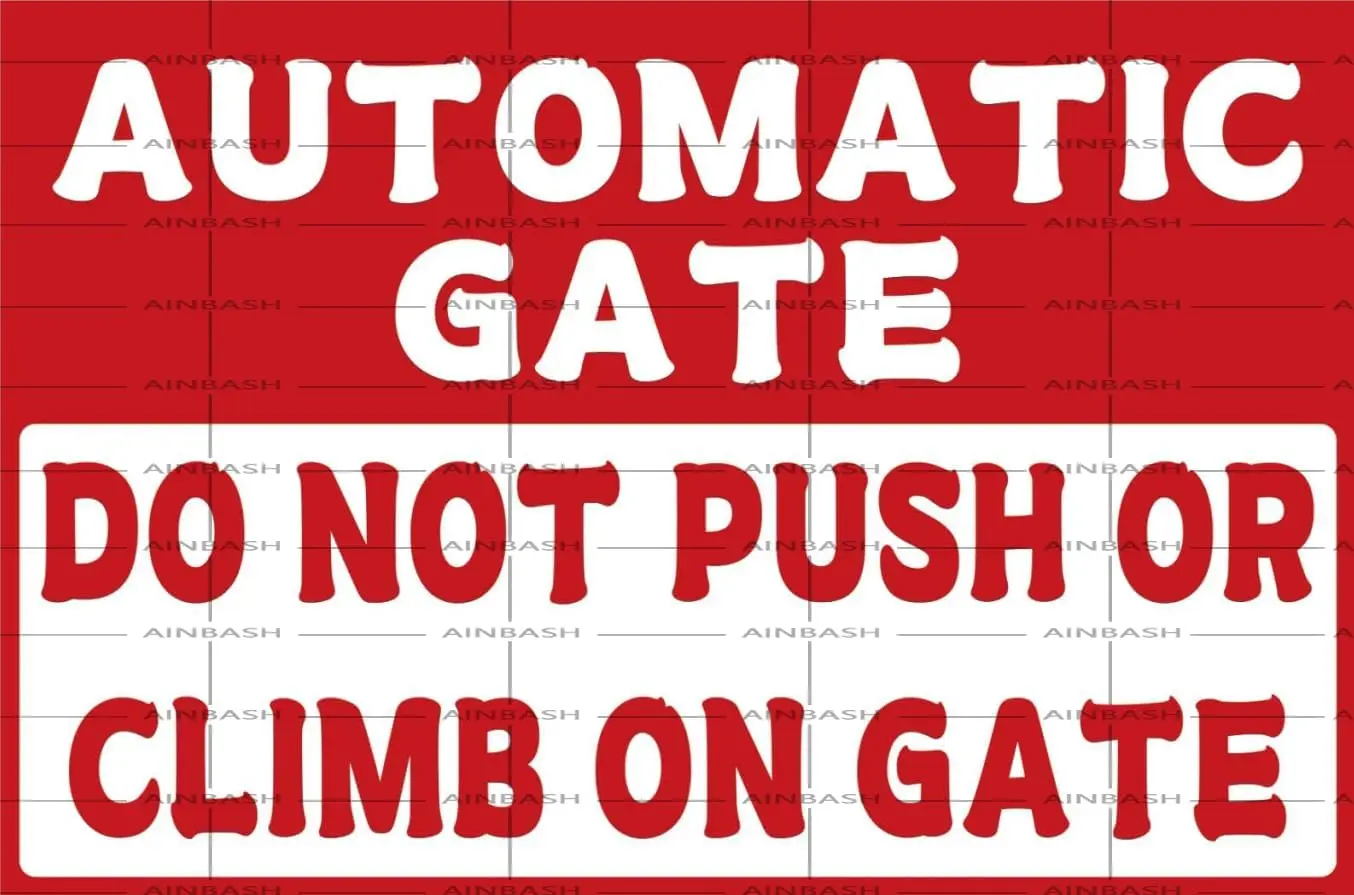 Automatic Gate Do Not Push Or Climb On Gate Warning Sign Metal Tin Sign Street Poster Reminder Plaque Stickers Poster Bar Decor