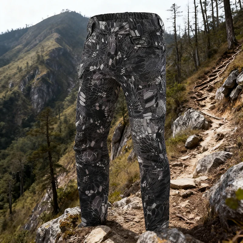 

6XL Trekking Fleece Softshell Men Outdoor Tactical Climbing Skiing Hiking Fishing Hunting Waterproof Pants Camouflage Trousers