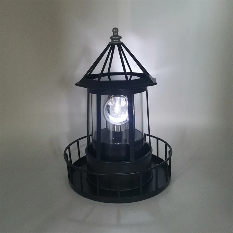 Lighthouse Solar LED Light Garden Outdoor Rotating Beam Sensor Beacon Lamp For Outdoor Home Decor