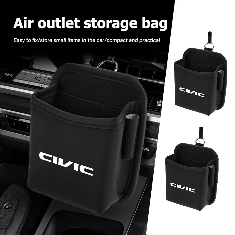 Caja de almacenamiento para salida de aire de coche Honda, organizador de gafas y teléfono, accesorios de estilo para automóvil, Civic Accord Fit Jazz CRV BRV HRV