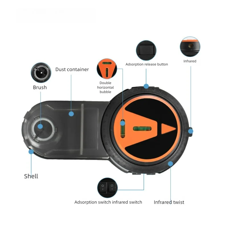 Laser Guide Drill Dust Collector - High-Capacity, Multi-Function Automatic Suction Vacuum Attachment for Hammer Drills