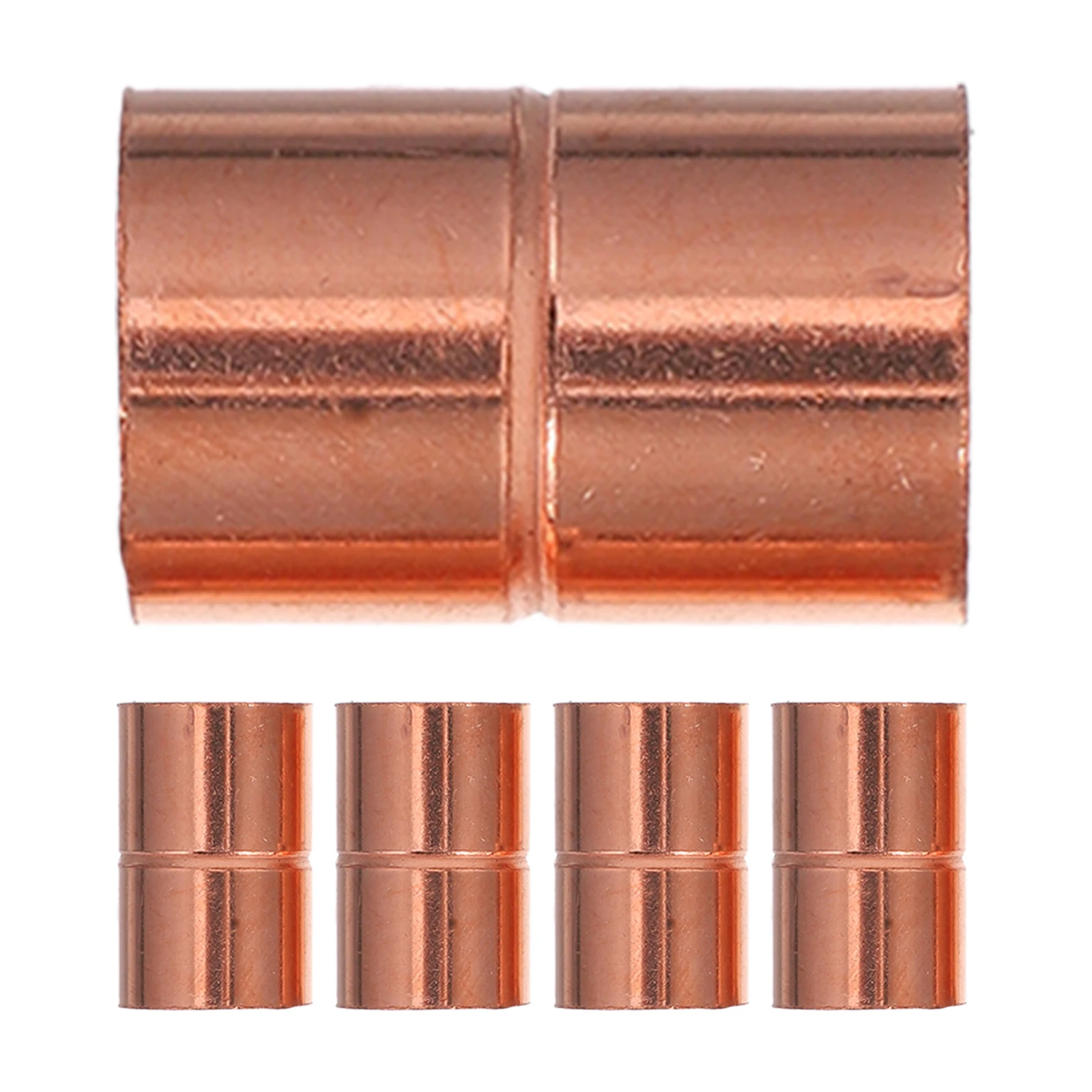 

5 Pcs Copper Pipe Joint Straight Coupling Material Easy Installation HVAC Systems Plumbing Industrial Accessories Copper