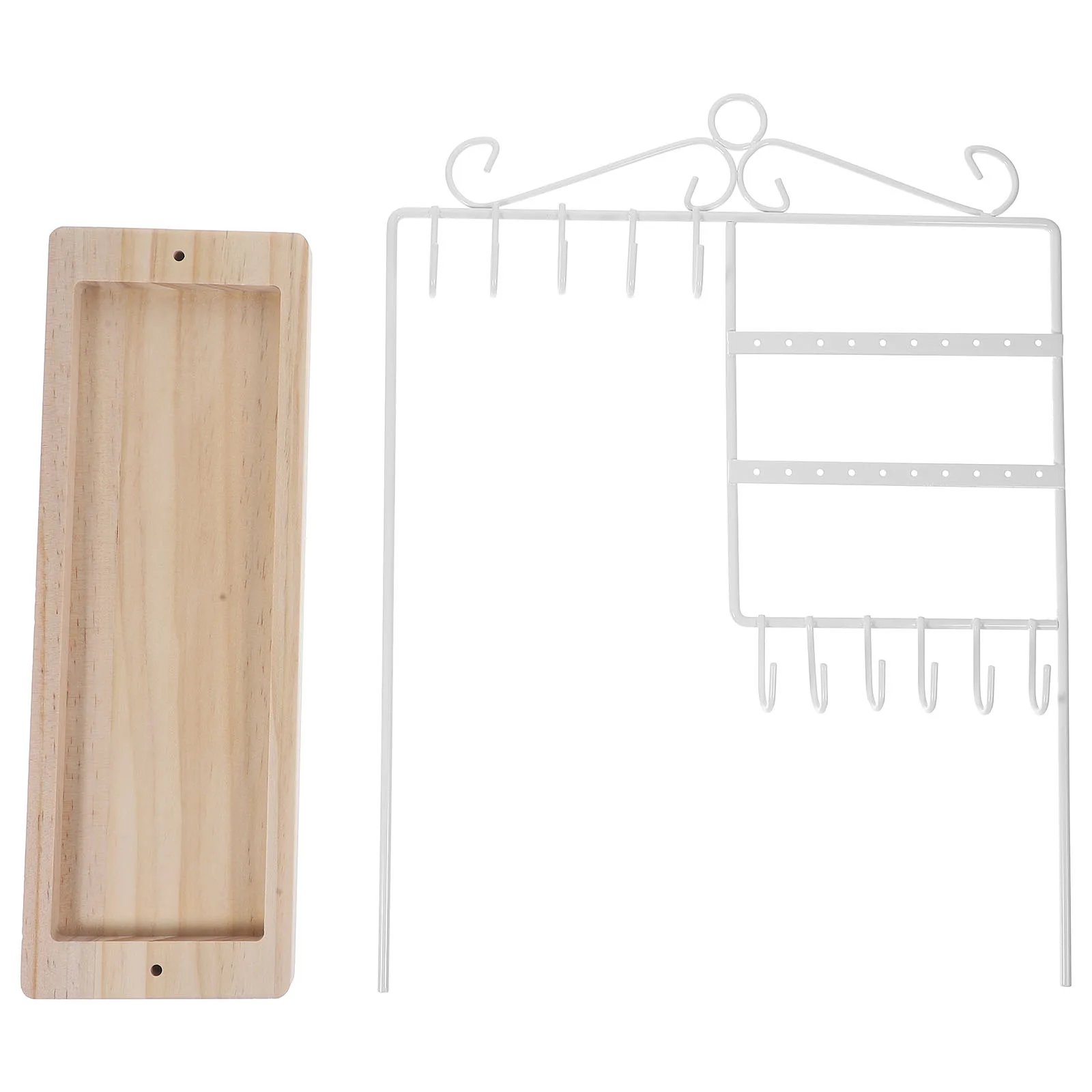 

Wood Jewelry Storage Display Stand for Necklace Bracelet Earrings Rings Black Large Capacity Organizer