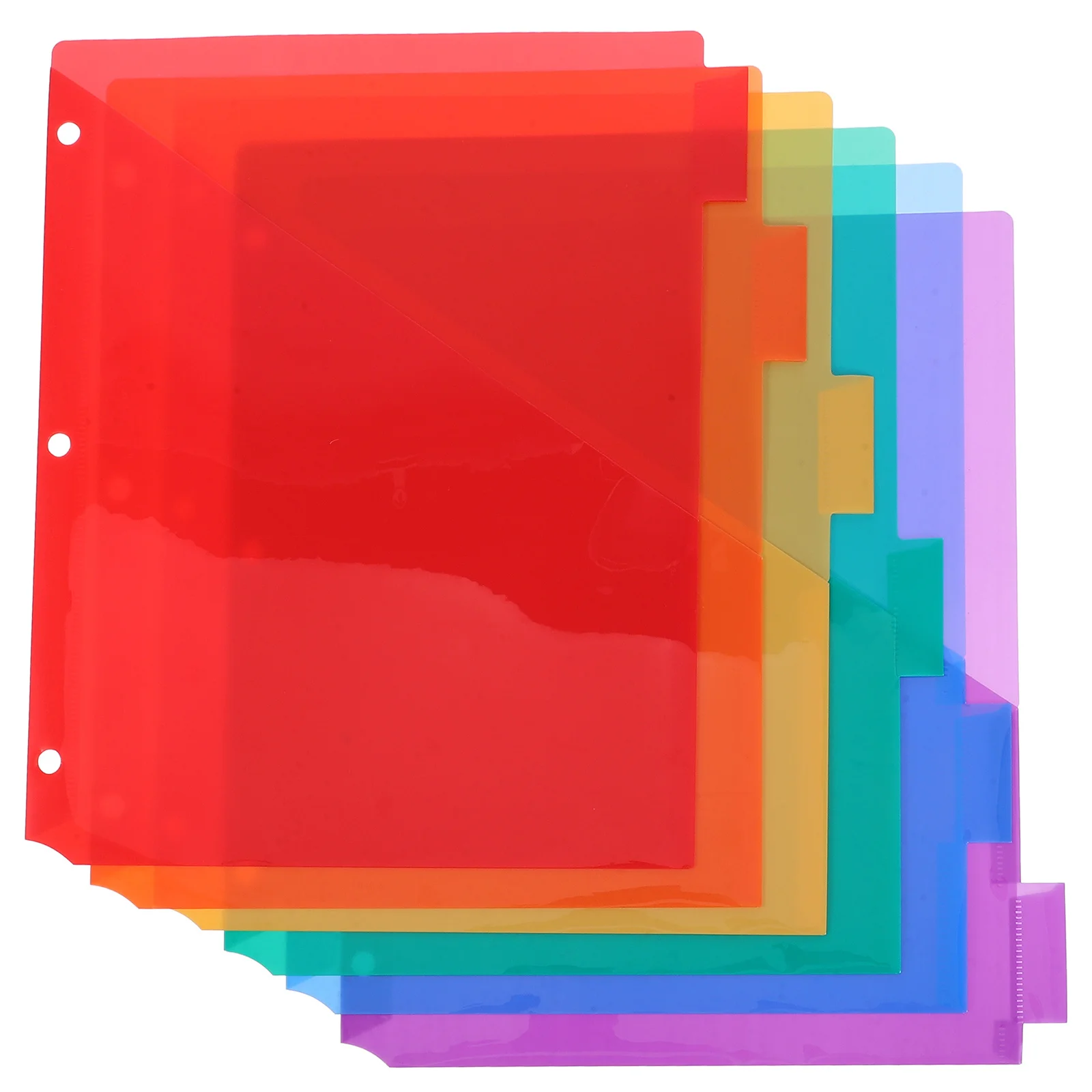 6pcs Multicolor Binder Dividers With Pockets Insertable Tabs For 3 Ring Binders Plastic Page Dividers Notebook Organization