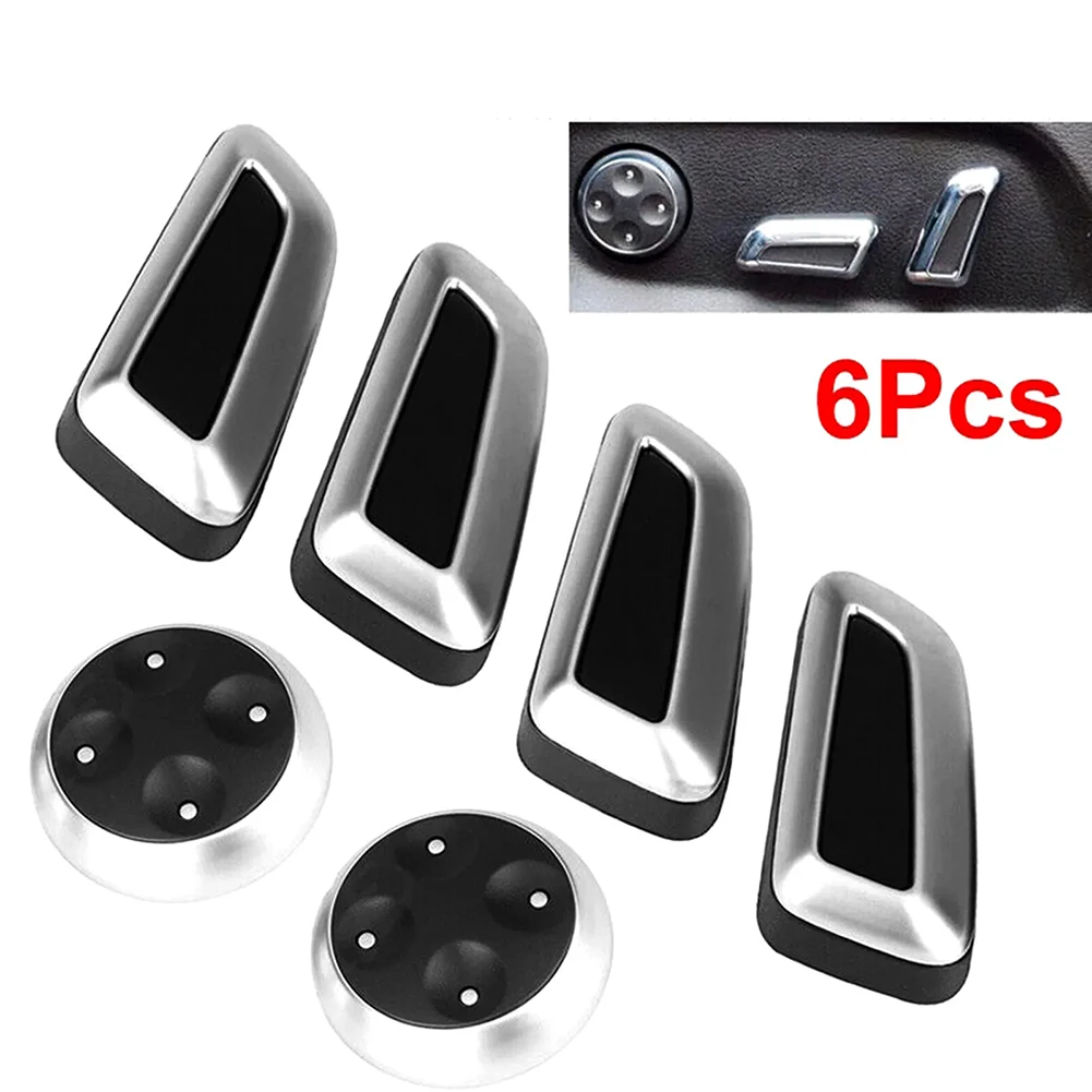 6Pcs Car Seat Adjustable Knob Button Switch For A3 A4 A4L B8 A5 A6 A6L C6 C7 A7 Q3 Q5 Q5L Black ABS Plastic Car Accessories