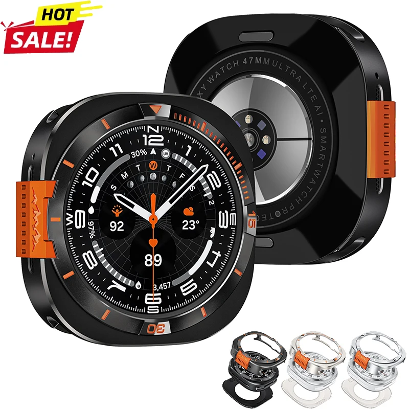 Metal Alloy Protective Case for Samsung Galaxy Watch Ultra 2025 47mm Hard Bumper Cover for Galaxy Watch 7 Ultra 47mm Accessories