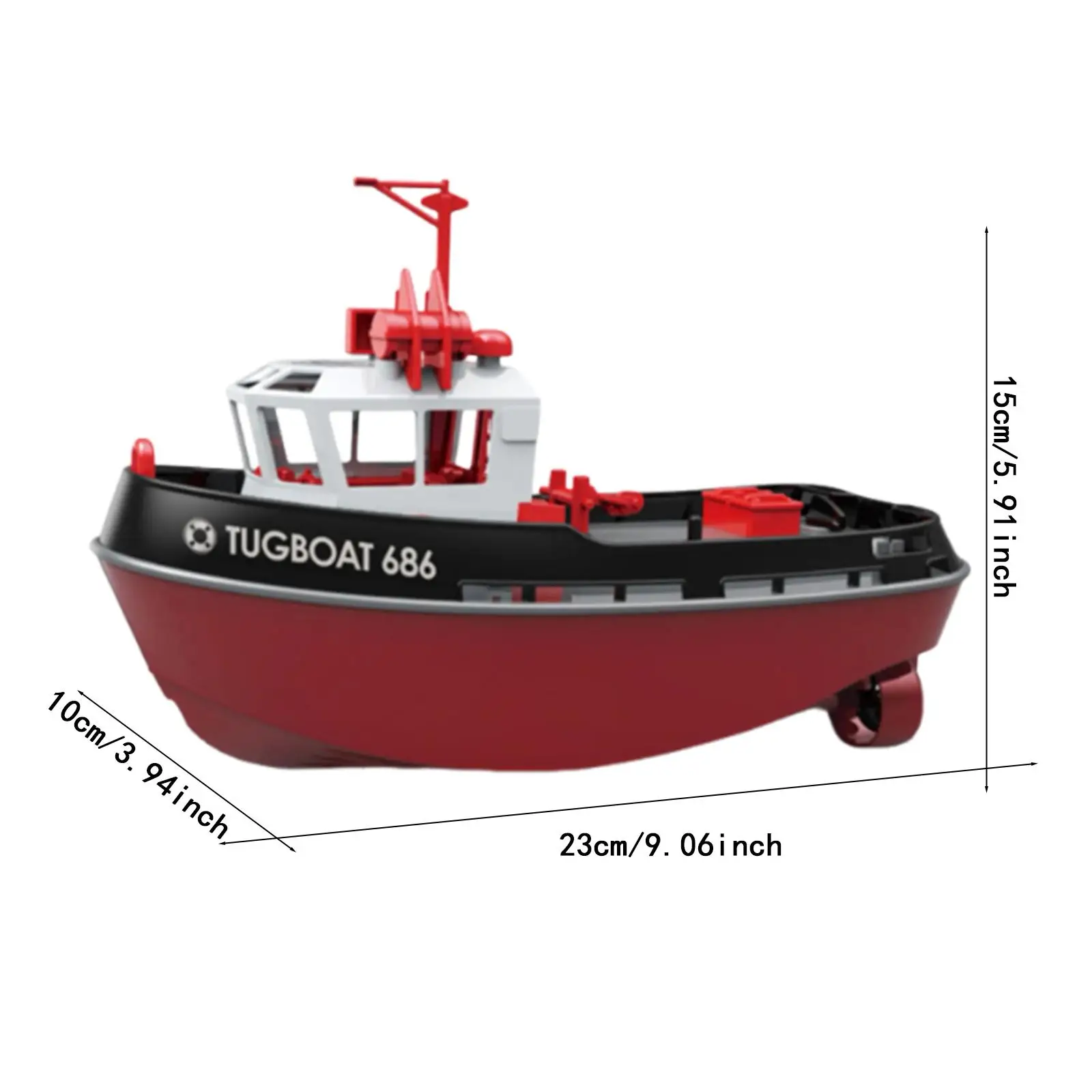 

1/72 RC Tugboat Whole Body Waterproof Rechargeable Double Motor Model Toy and Remote Controller for River Pools Birthday Gifts