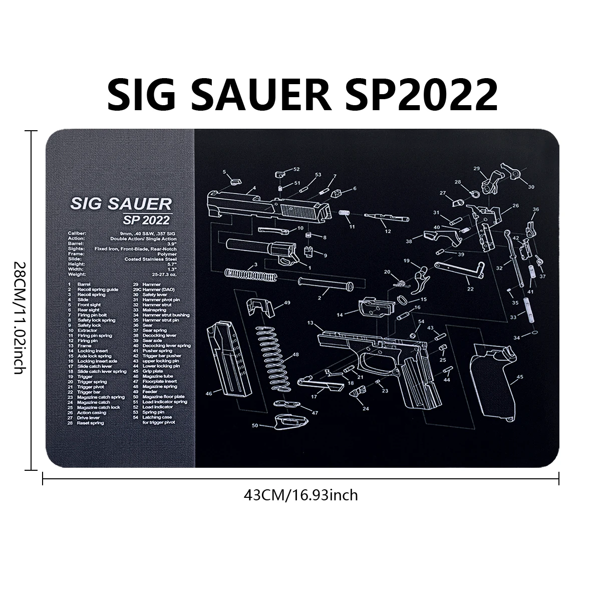 Tactical SIG SAUER Gun Cleaning Rubber Mat P220 P226 P229 P250 P320 P365 P238 SP2022 Gunsmith Armorers Disassembly Repair Tool