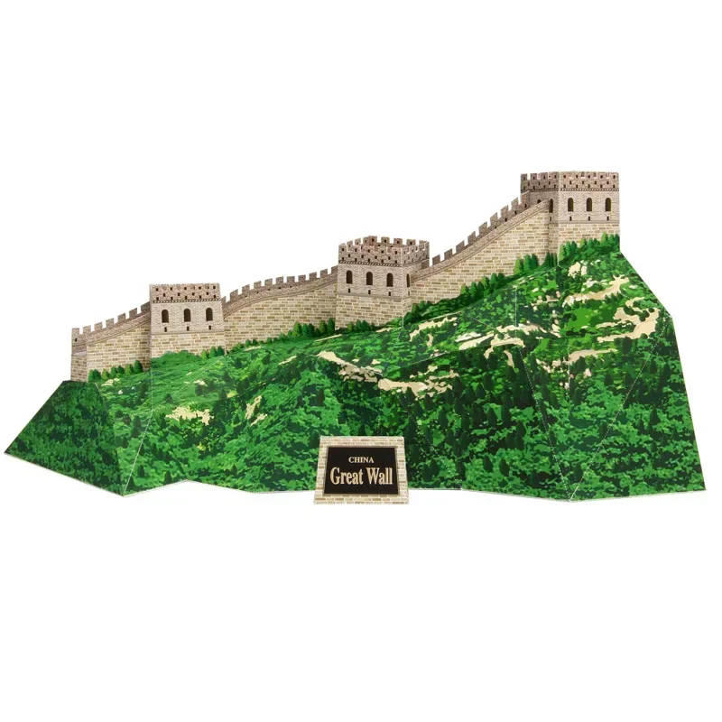 Giocattolo Papercraft fatto a mano di DIY di architettura classica del mondo del modello di carta 3D della grande muraglia della cina