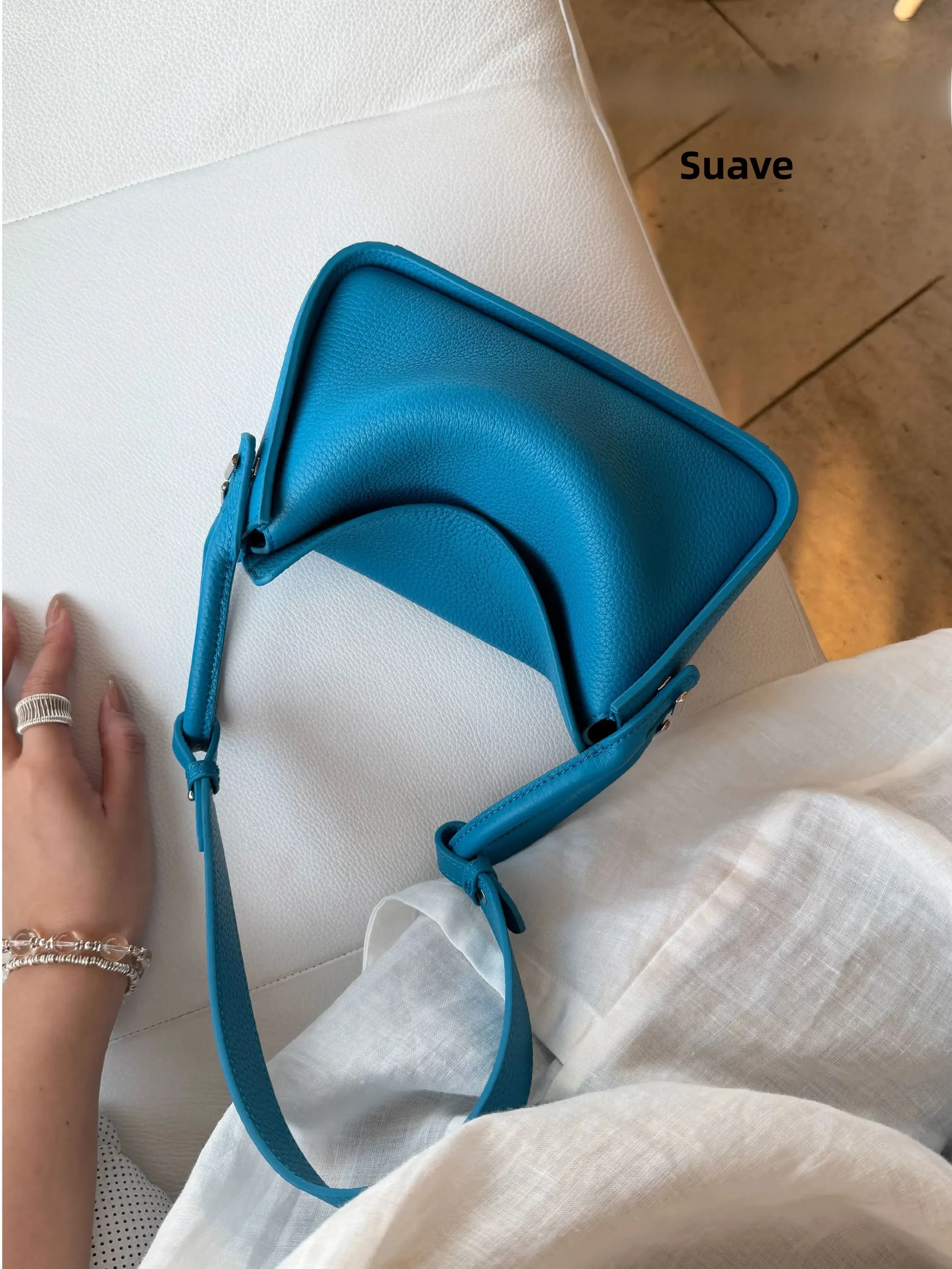 uzoe-simple-swing-bag-underarm-blue-lychee-pattern-casual-crossbody-single-shoulder-bag-for-women-medium-square-leather-handbag