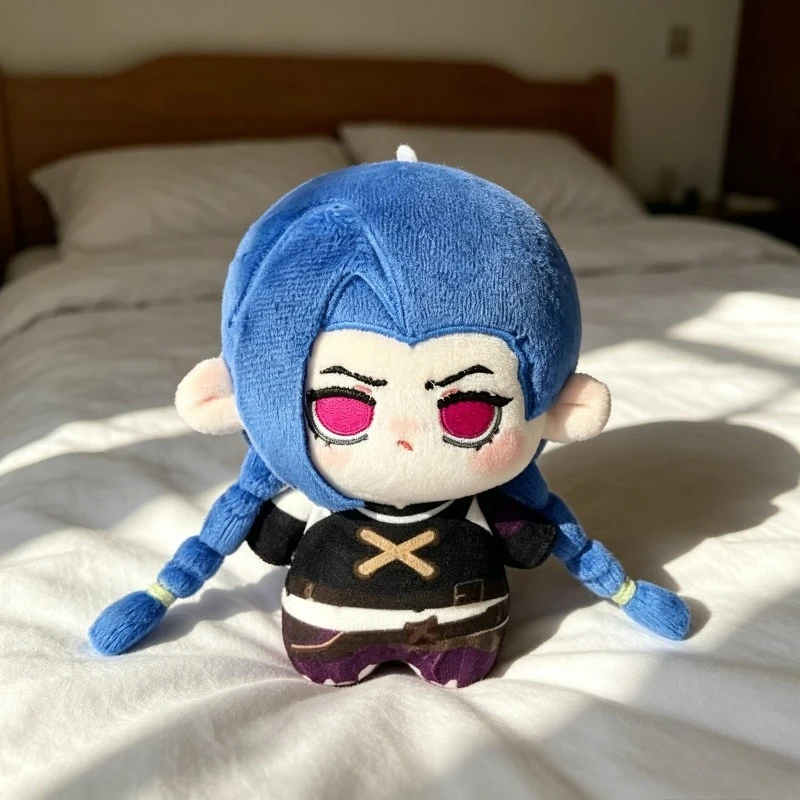 League of Legends Jinx Mini Plush Keychain Cute Chibi Blue Braids Doll Soft Stuffed Pendant Backpack Decor Gift for LOL Game Fan view 5