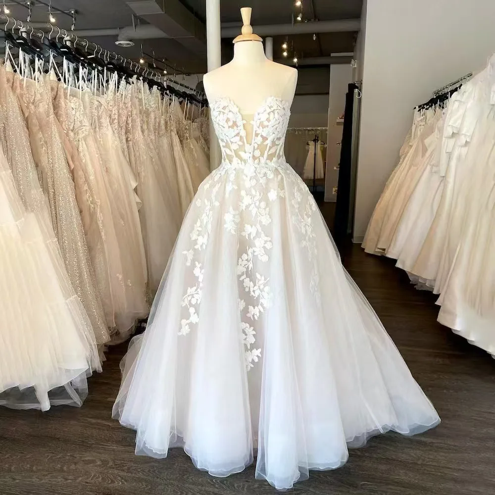 فساتين زفاف كرواتيا Fairyable البوق للنساء أزهار 2025 زينة آلهة العروس تول فيستدوس دي نوفيا مخصصة