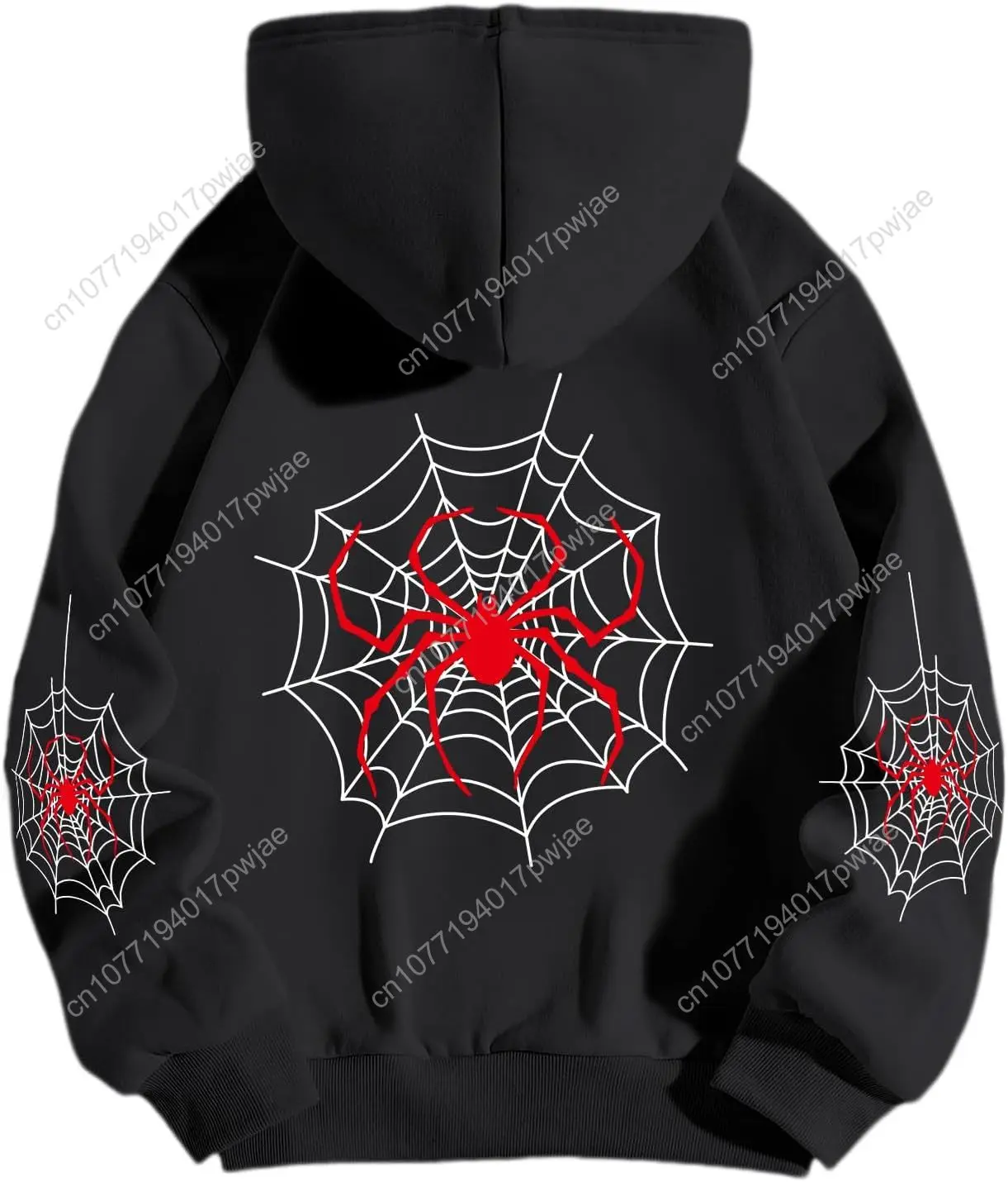 

Spider Graphic Streetwear Hoodies For Women Y2k Spider Web Printed Pullover Vintage Sweatshirts With Pockets