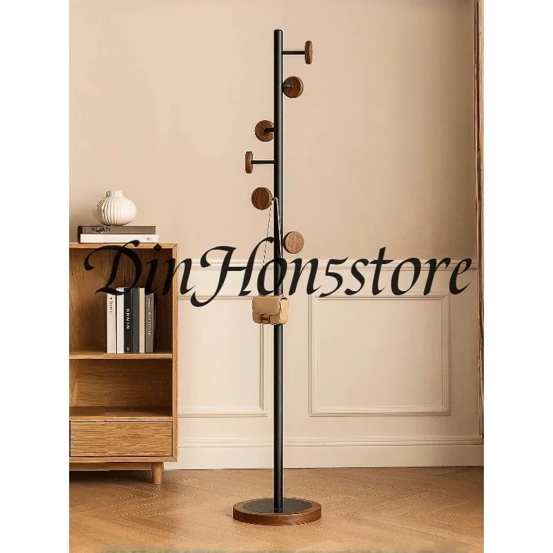Mid-Century Modern Solid Wood Floor Coat Rack Mushroom Bag Holder Clothes Stand Vintage Bedroom Hat Rack & Entryway Organizer