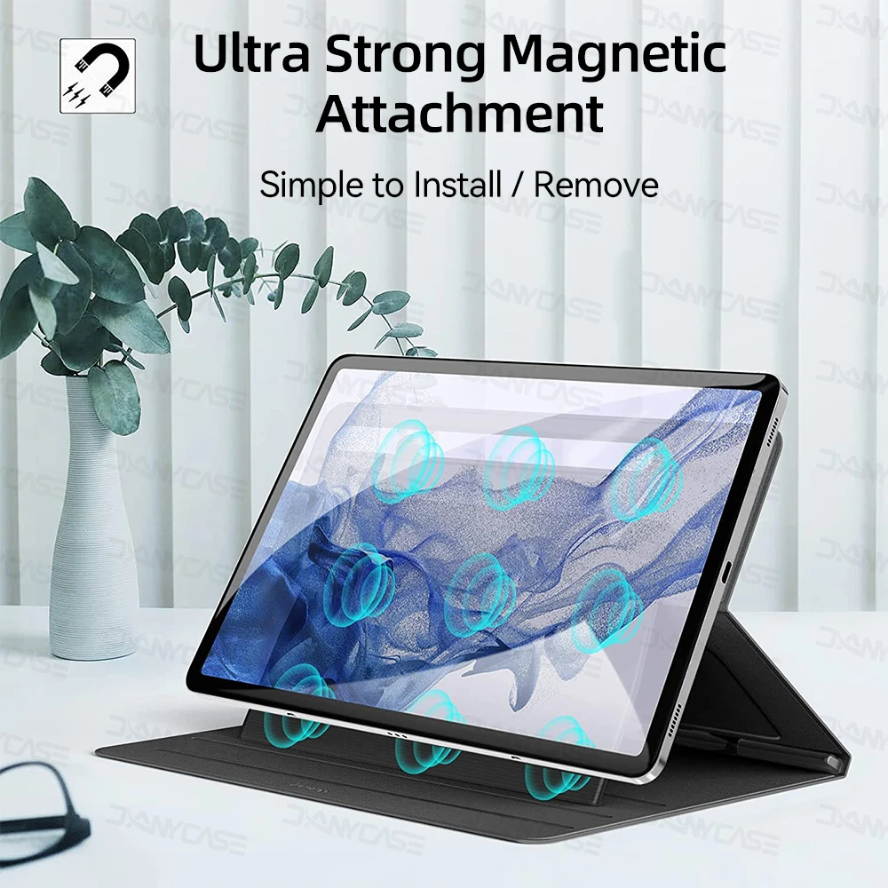 Magnetic Case For Samsung Galaxy Tab S7 Plus S7 FE S7 for S9 S8 Ultra S9 S8 Plus S8 S6 Lite Cover With Stand Pencil Holder Funda