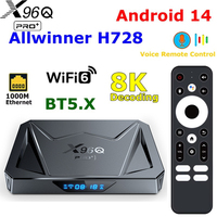 X96Q PRO+ Android 14 Smart TV Box 4GB 32GB Allwinner H728 Quad Core 8K HD 1000M LAN Wifi6 Google Media Player Set Top Box