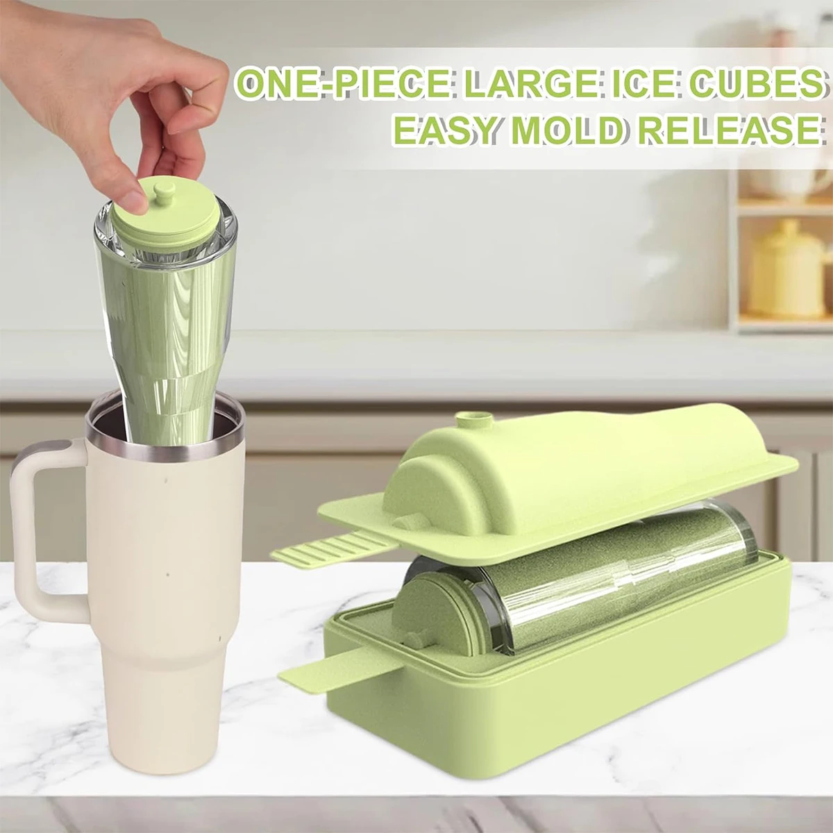 

1pc Silicone Ice Cube Tray for 30/40oz Tumbler Silicone Cylinder Ice Mold with Lid for Freezer Tumbler Cup Ice Maker for Whiskey