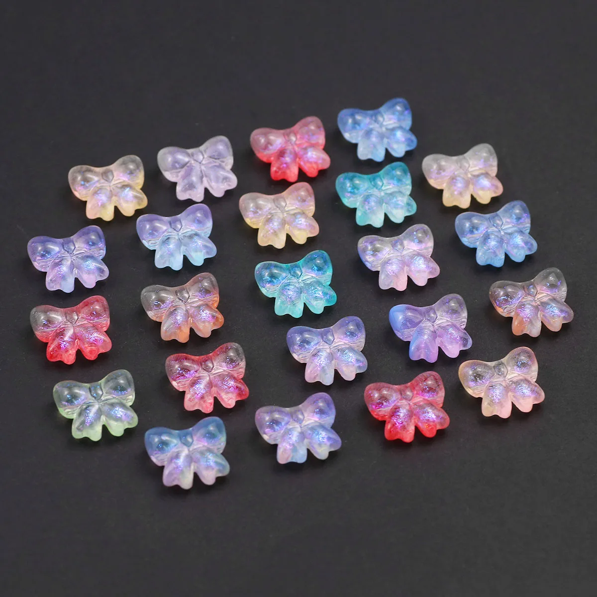 20pcs 17*15mm Butterfly Shape Purple Color Glass Spaced Loose Beads For Jewelry Charms Bracelet Necklace  Accessories Making DIY