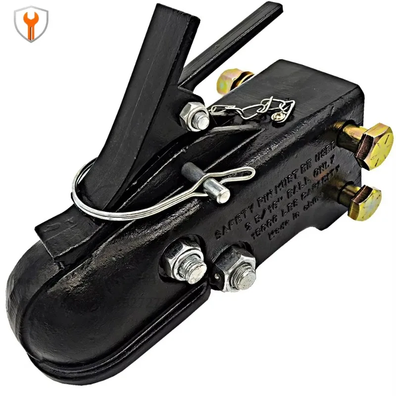 Heavy Duty 2-5/16 Black Steel Ball Hook Ball Coupler with Pin Lock for towing station wagons and trailers