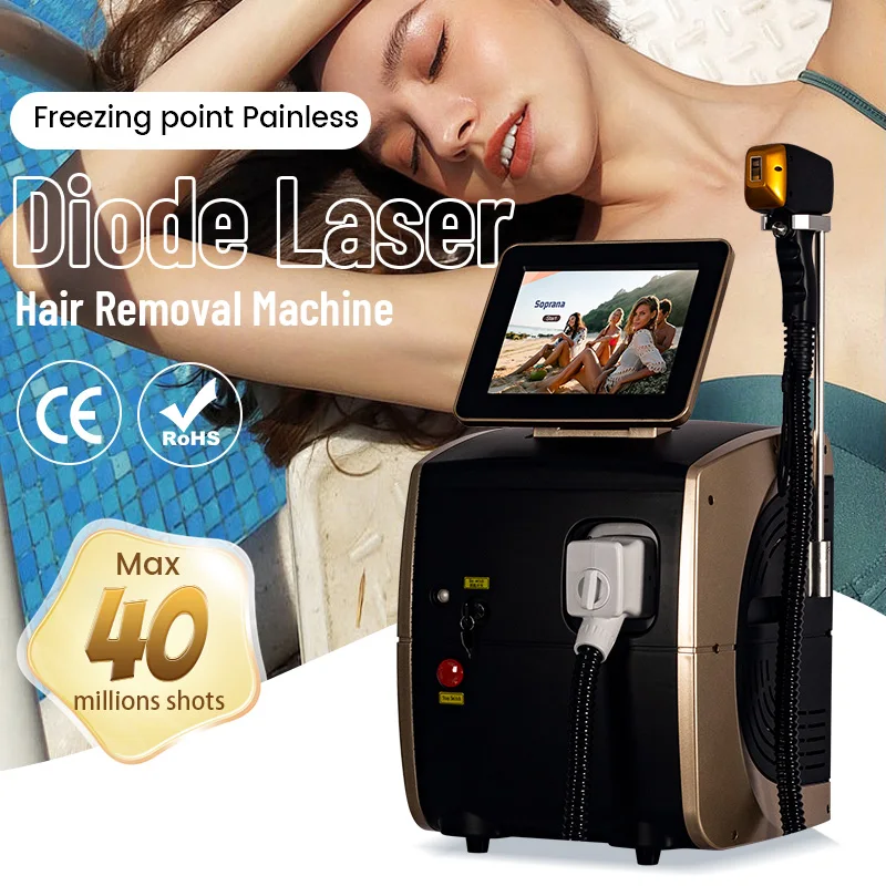 

Professional Diode Laser Machine Ice Freezing Cooling Hair Removal Laser Therapy Epilator 3 Wave 808nm 1064 755 in 1