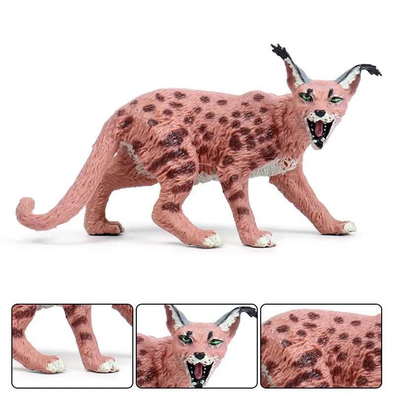 Oenux Simulation Wilde Tiere Bengalkatze Tiger Katze Luchs Caracal Leopard Action Figur Figuren Modell Bildung Miniatur Kind Spielzeug – Detail 10