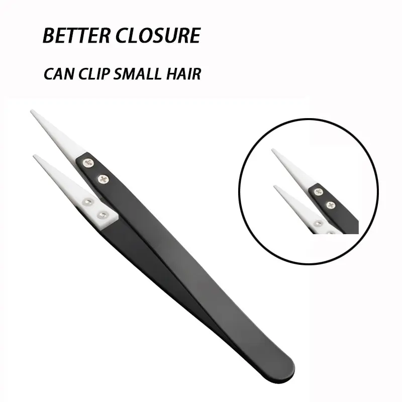 Ceramic Tweezers Electrician High Temperature Resistant Corrosion Resistant Anti Static Insulation Clip Element Tweezers 2pcs